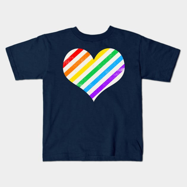 Rainbow Heart Kids T-Shirt by epiclovedesigns